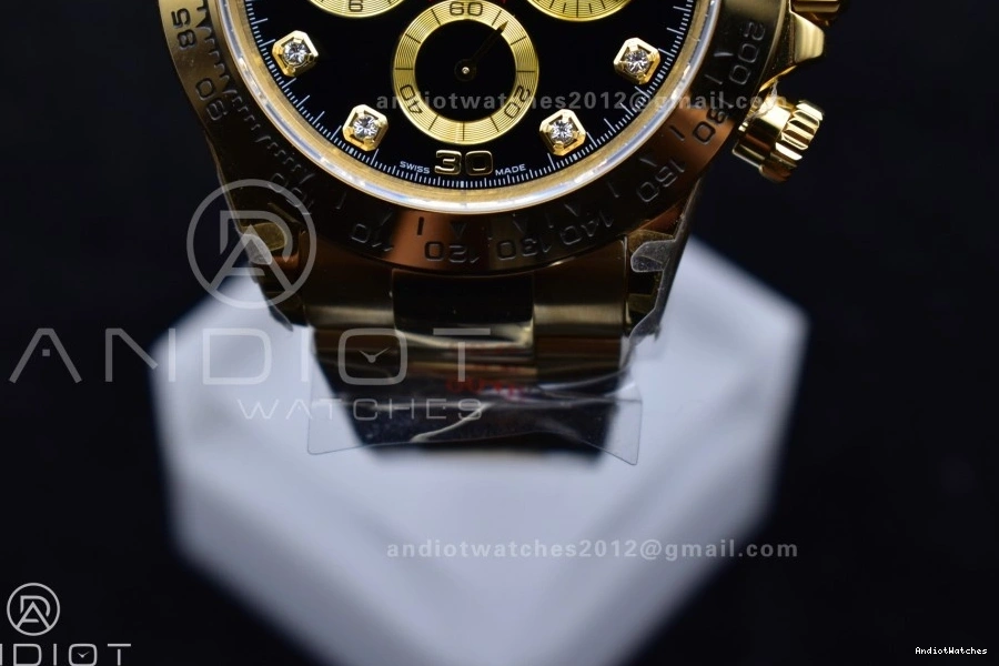 Daytona Diamonds on V Best 1:1 YG Edition 746 116508 QF Bracelet Dial Sporty Black SH4130 0808
